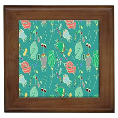 Floral Elegant Background Framed Tiles