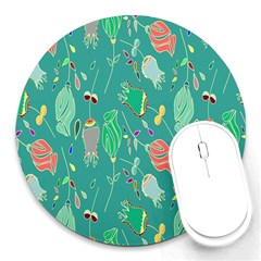 Floral Elegant Background Round Mousepads