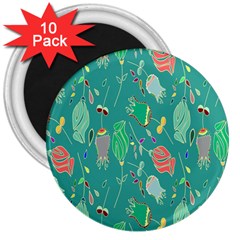 Floral Elegant Background 3  Magnets (10 pack) 