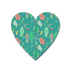 Floral Elegant Background Heart Magnet