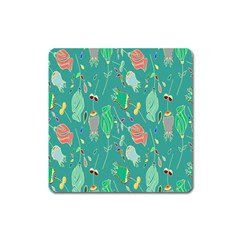 Floral Elegant Background Square Magnet by Nexatart