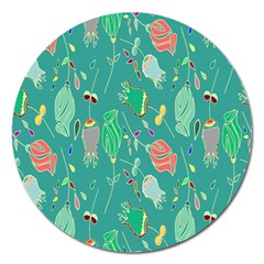 Floral Elegant Background Magnet 5  (Round)