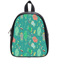 Floral Elegant Background School Bags (Small) 