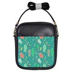 Floral Elegant Background Girls Sling Bags