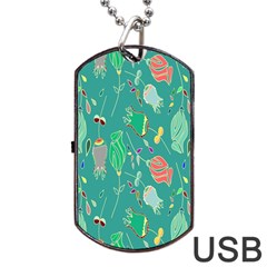 Floral Elegant Background Dog Tag USB Flash (One Side)