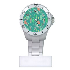 Floral Elegant Background Plastic Nurses Watch