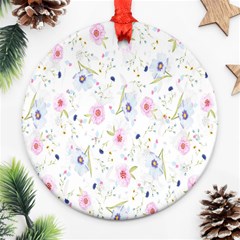 Floral Pattern Background  Round Ornament (two Sides)