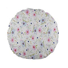 Floral Pattern Background  Standard 15  Premium Flano Round Cushions by Nexatart