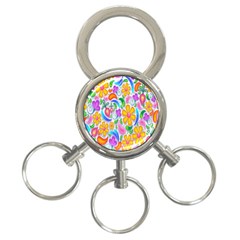 Floral Paisley Background Flower 3-ring Key Chains by Nexatart