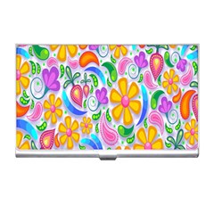 Floral Paisley Background Flower Business Card Holders by Nexatart