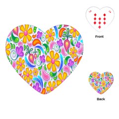 Floral Paisley Background Flower Playing Cards (heart)  by Nexatart