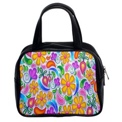 Floral Paisley Background Flower Classic Handbags (2 Sides) by Nexatart