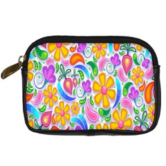 Floral Paisley Background Flower Digital Camera Cases by Nexatart