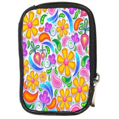 Floral Paisley Background Flower Compact Camera Cases by Nexatart