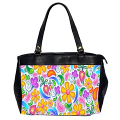 Floral Paisley Background Flower Office Handbags (2 Sides)  by Nexatart