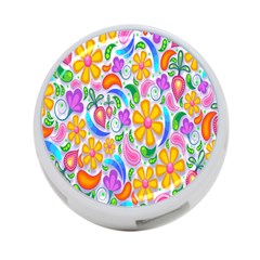 Floral Paisley Background Flower 4-port Usb Hub (one Side) by Nexatart