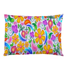 Floral Paisley Background Flower Pillow Case (two Sides) by Nexatart