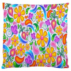 Floral Paisley Background Flower Standard Flano Cushion Case (one Side) by Nexatart