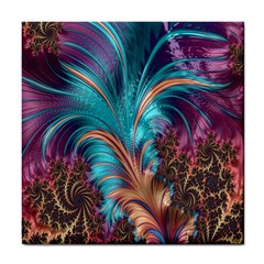 Feather Fractal Artistic Design Tile Coasters