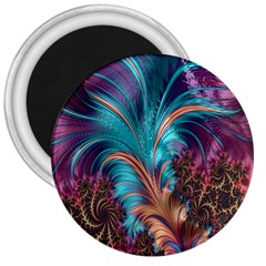 Feather Fractal Artistic Design 3  Magnets