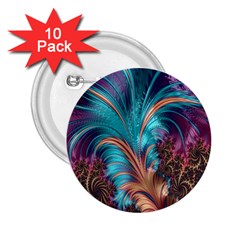 Feather Fractal Artistic Design 2.25  Buttons (10 pack) 