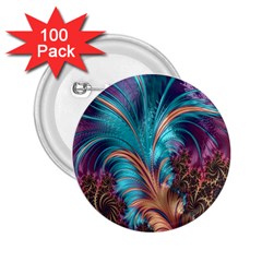 Feather Fractal Artistic Design 2.25  Buttons (100 pack) 