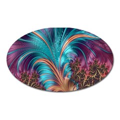 Feather Fractal Artistic Design Oval Magnet