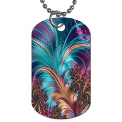 Feather Fractal Artistic Design Dog Tag (One Side)