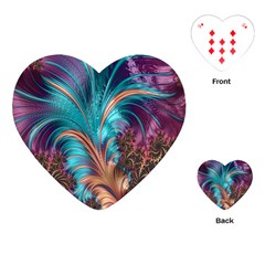 Feather Fractal Artistic Design Playing Cards (Heart) 