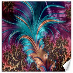 Feather Fractal Artistic Design Canvas 12  x 12  