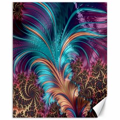 Feather Fractal Artistic Design Canvas 16  x 20  