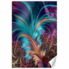 Feather Fractal Artistic Design Canvas 20  x 30  