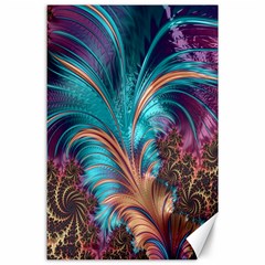 Feather Fractal Artistic Design Canvas 24  x 36 