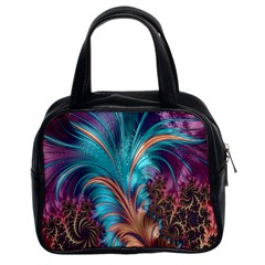 Feather Fractal Artistic Design Classic Handbags (2 Sides)