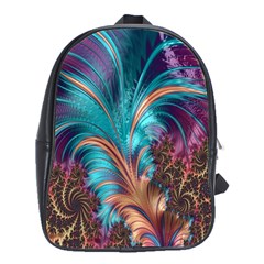 Feather Fractal Artistic Design School Bags(Large) 