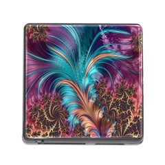 Feather Fractal Artistic Design Memory Card Reader (Square)