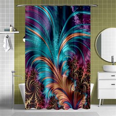 Feather Fractal Artistic Design Shower Curtain 48  x 72  (Small) 