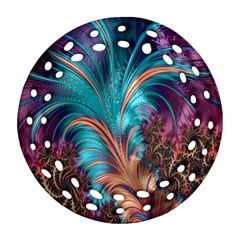 Feather Fractal Artistic Design Ornament (round Filigree) by Nexatart