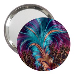 Feather Fractal Artistic Design 3  Handbag Mirrors by Nexatart