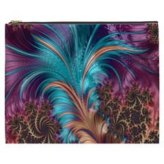 Feather Fractal Artistic Design Cosmetic Bag (xxxl)  by Nexatart