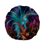 Feather Fractal Artistic Design Standard 15  Premium Round Cushions Back