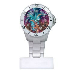 Feather Fractal Artistic Design Plastic Nurses Watch