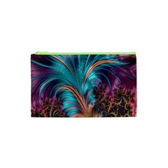 Feather Fractal Artistic Design Cosmetic Bag (XS)