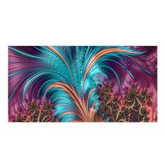 Feather Fractal Artistic Design Satin Shawl