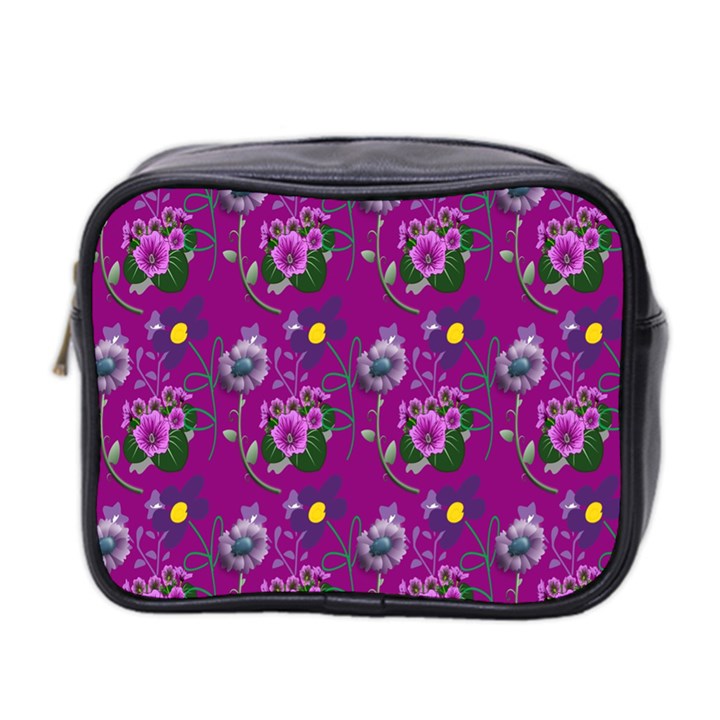 Flower Pattern Mini Toiletries Bag 2-Side