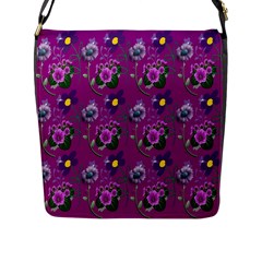 Flower Pattern Flap Messenger Bag (l)  by Nexatart