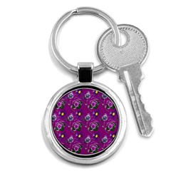 Flower Pattern Key Chains (round) 