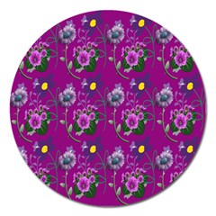 Flower Pattern Magnet 5  (round)