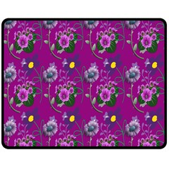 Flower Pattern Double Sided Fleece Blanket (medium) 