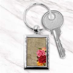 Flower Floral Bouquet Background Key Chains (rectangle)  by Nexatart